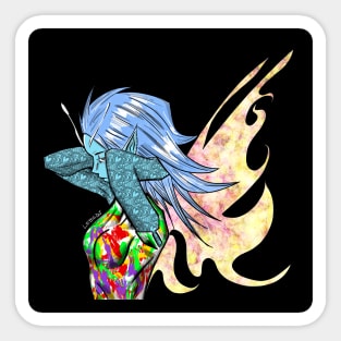 mahou fairy girl ecopop with tattoo pattern art Sticker